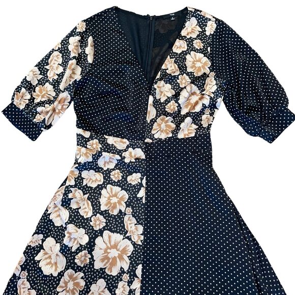 Boho Maxi Dress Floral Polka Dot Dark Romantic - Picture 7 of 12